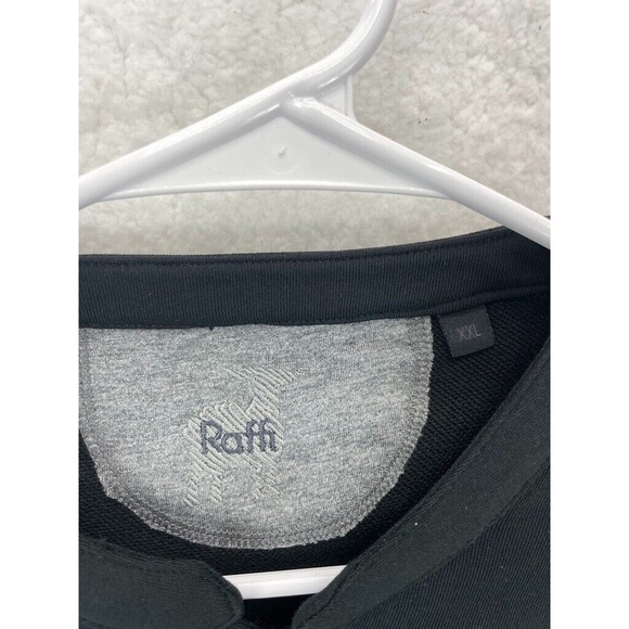 Raffi The Derek Henley Sweater Mens Black Knit Long Sleeve 3 Button Pullover XXL - Picture 5 of 9